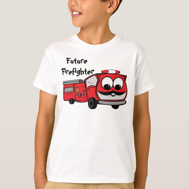 Camiseta Sapador-bombeiro futuro - viatura de incêndio (Frente)