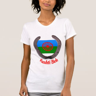 Camiseta sapato de cavalo romano com bandeira cigana