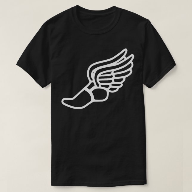 Camiseta Sapato De Corrida Com Pista De Asas E Espetáculo D (Frente do Design)