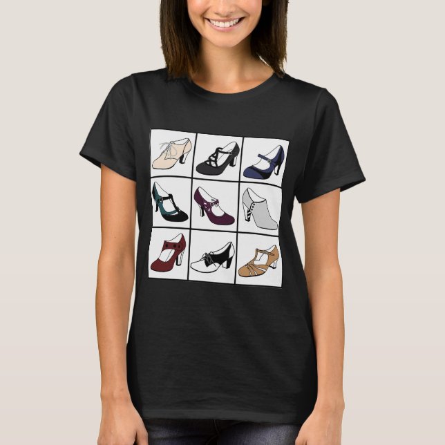 Camiseta Sapatos Antigos (Coloridos) (Frente)