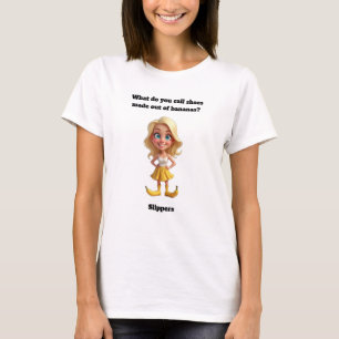 Camiseta Sapatos de Banana Design Gráfico Divertido