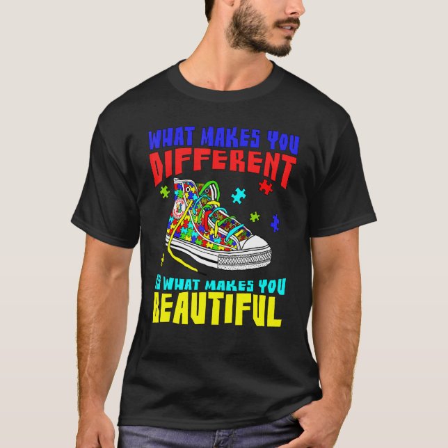 Camiseta Sapatos de quebra-cabeça de conscientização sobre  (Frente)
