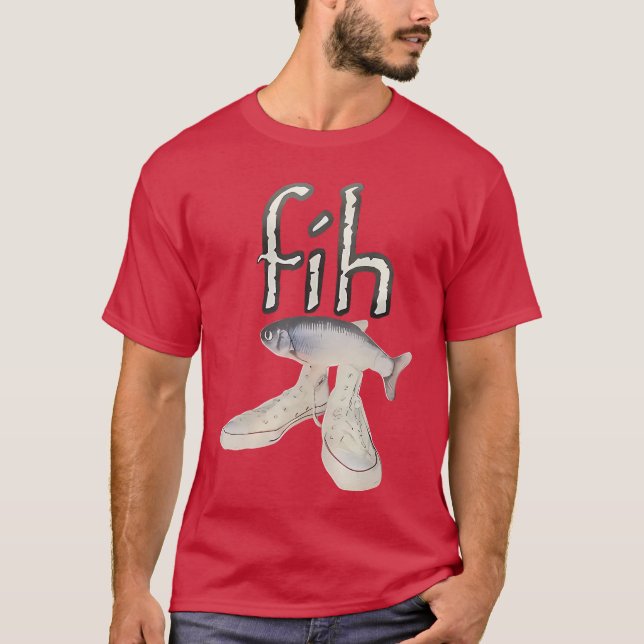 Camiseta Sapatos Fih Peixe Meme de Peixe com Ortografia Err (Frente)
