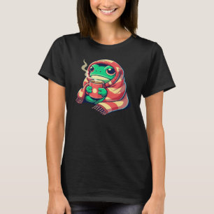 Camiseta Sapo Aconchegante Kawaii com Arte de Cobertor Quen