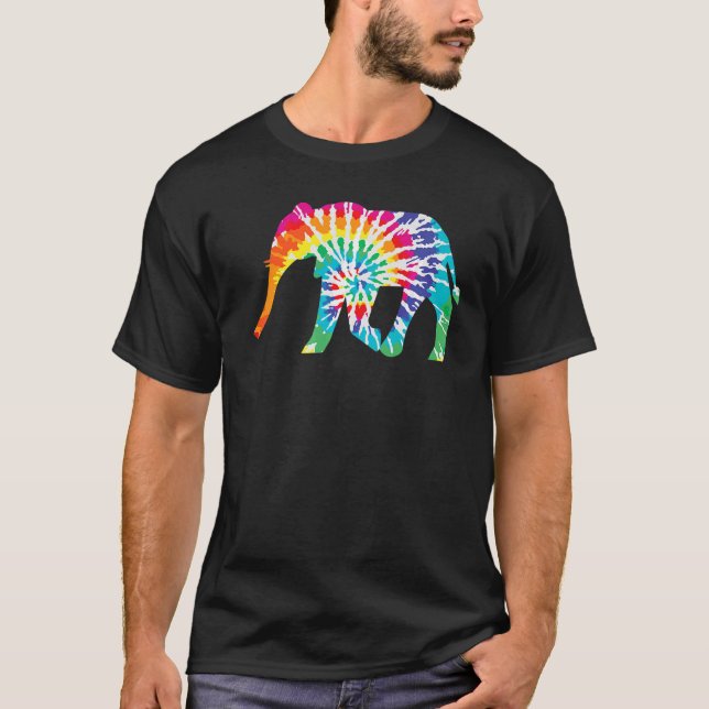 Camiseta Sapo Anfíbio Anfíbio de Hippie legal Tie Dye Eleph (Frente)