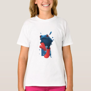 Camiseta Sapo Azul Botas Vermelhas Crianças