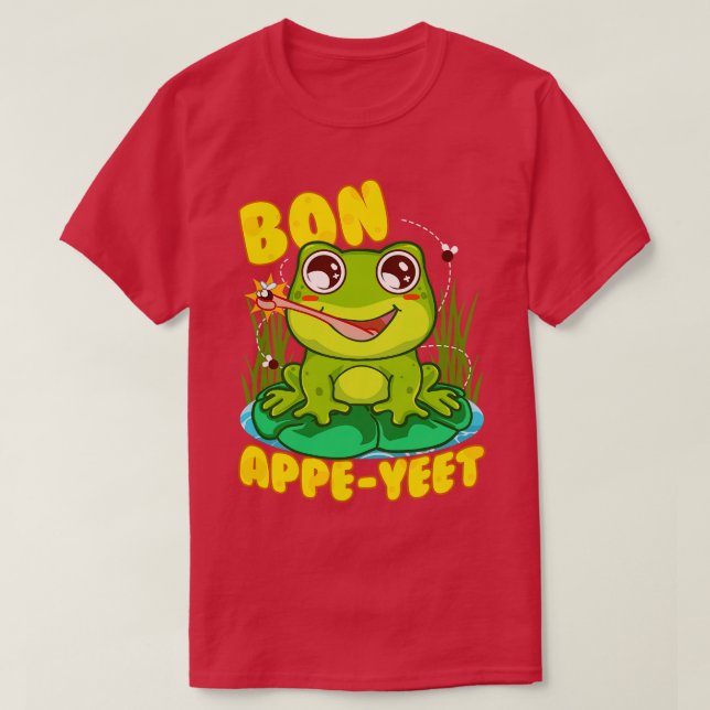 Camiseta Sapo Bon Appe Yeet Engraçado Sapos Humor Presente (Frente do Design)