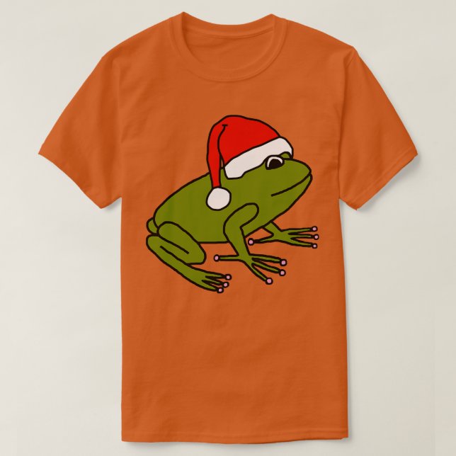 Camiseta Sapo Bonita Vestindo Um Chapéu De Natal (Frente do Design)