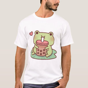 Camiseta Sapo Bonito Adora Chá De Bolha De Bebendo