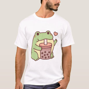 Camiseta Sapo Bonito Adora Chá De Bolha De Bebendo