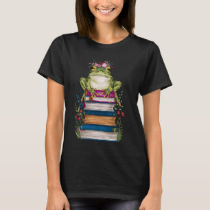 Camiseta Sapo Bonito Com Livro Floral Livro Bibliotecário