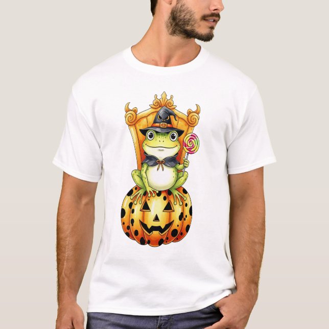 Camiseta Sapo Bonito de Halloween na Abóbora (Frente)