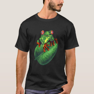 Camiseta Sapo Bonito Sentado Na Folha Verde
