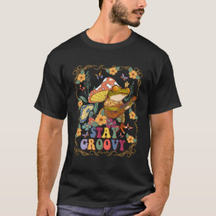 Camiseta Sapo bonito tocando banjo em cogumelo Hippie Perma