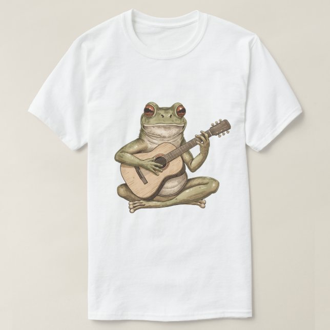 Camiseta Sapo Caprichoso Tocando Violão (Frente do Design)