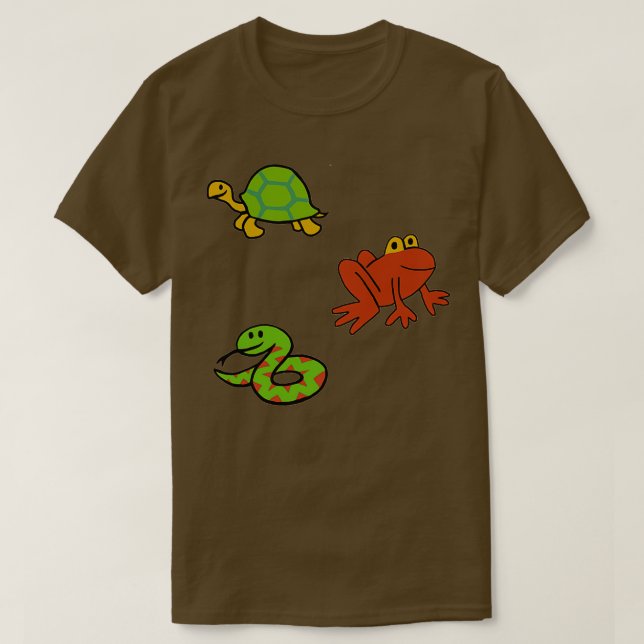 Camiseta Sapo Cartonagem de tartaruga sapo tartaruga cobra (Frente do Design)
