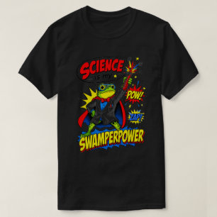 Camiseta Sapo Cientista Pop Art A Ciência é Meu Superpoder