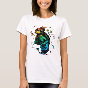 Camiseta Sapo com cogumelo Cottagecore Estilo Desenhado à M