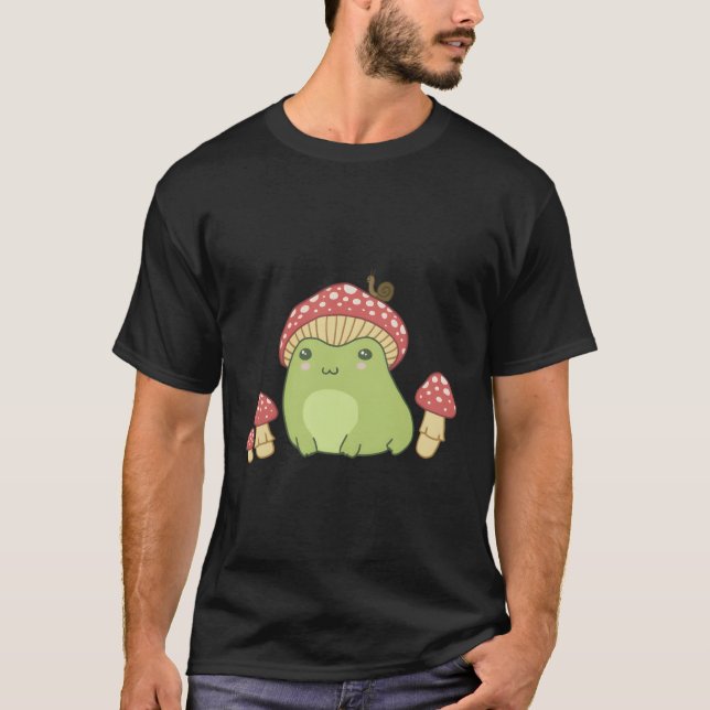 Camiseta Sapo Com Cogumelo E Cauda De Algodão (Frente)