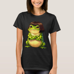 Camiseta Sapo com corte de cabelo bob meme de sapo engraçad