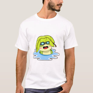 Camiseta Sapo com Folha de Nado