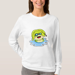 Camiseta Sapo com Folha de Nado