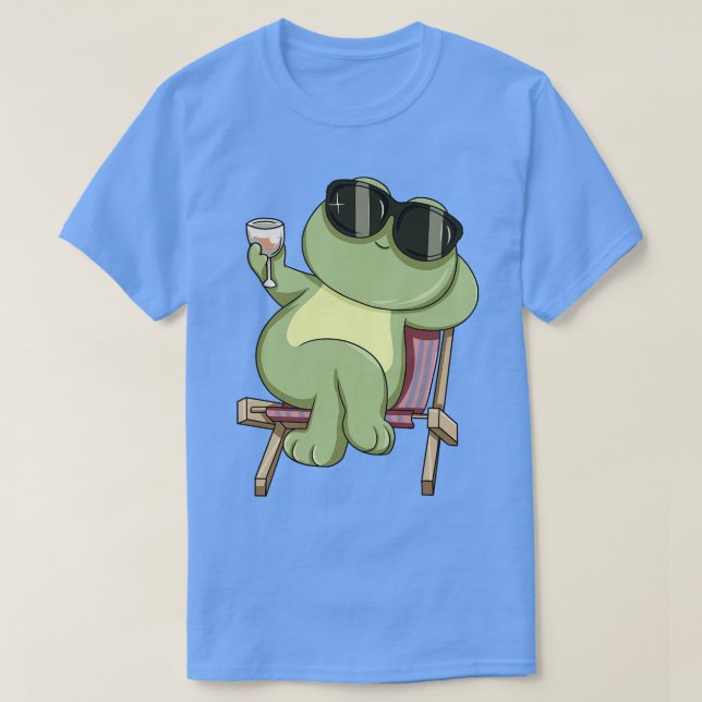 Camiseta Sapo com óculos escuros e bebida (Frente do Design)