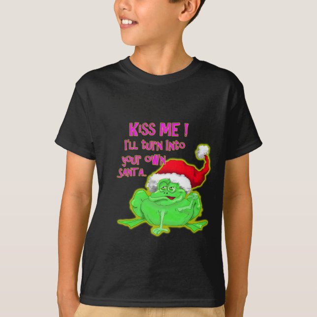 Camiseta Sapo com Papai Noel Engraçado dizendo (Frente)