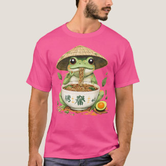 Camiseta Sapo Comendo Ramen Arte Japonês Amantes de Animaçã