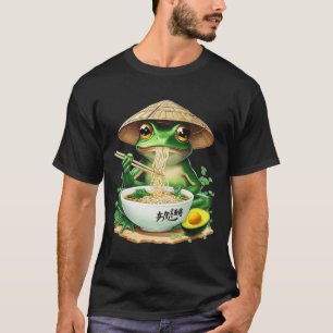 Camiseta Sapo Comendo Ramen Kawaii Neko Noodles Japoneses A