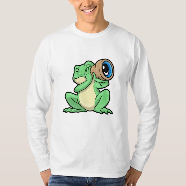 Camiseta Sapo como astronomia com telescópio (Frente)