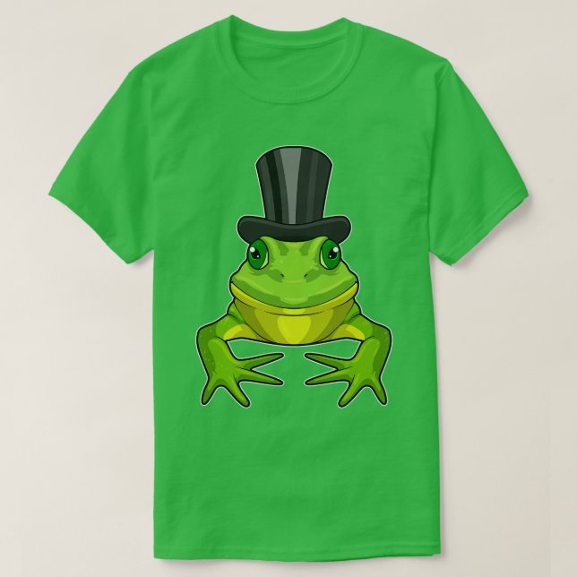 Camiseta Sapo como cavalheiro com chapéu superior (Frente do Design)