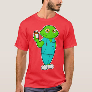 Camiseta Sapo como Enfermeira com Estetoscópio de Remédio