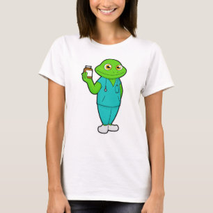 Camiseta Sapo como Enfermeira com Medicina e Estetoscópio