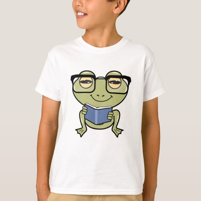 Camiseta Sapo como Estudante com Livro (Frente)