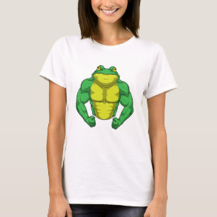 Camiseta Sapo como Fisiculturista com grandes Músculos