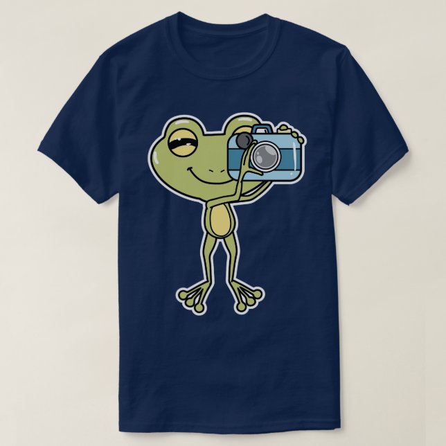 Camiseta Sapo como fotógrafo com câmera (Frente do Design)