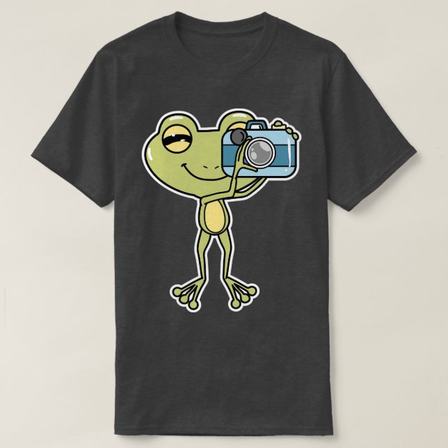 Camiseta Sapo como fotógrafo com câmera (Frente do Design)