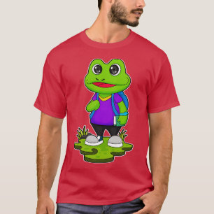 Camiseta Sapo como Hiker com Backpack