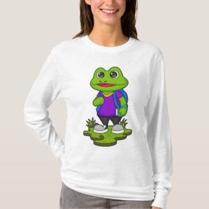 Camiseta Sapo como Hiker com Backpack