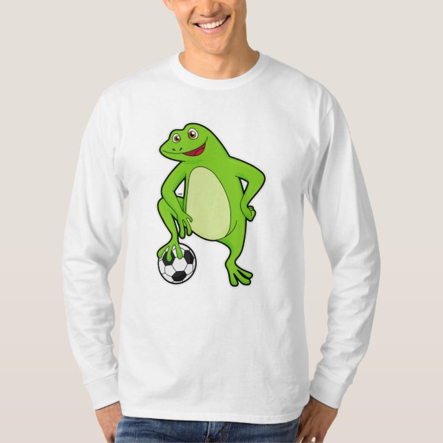 Camiseta Sapo como jogador de futebol com bola de futebol (Frente)