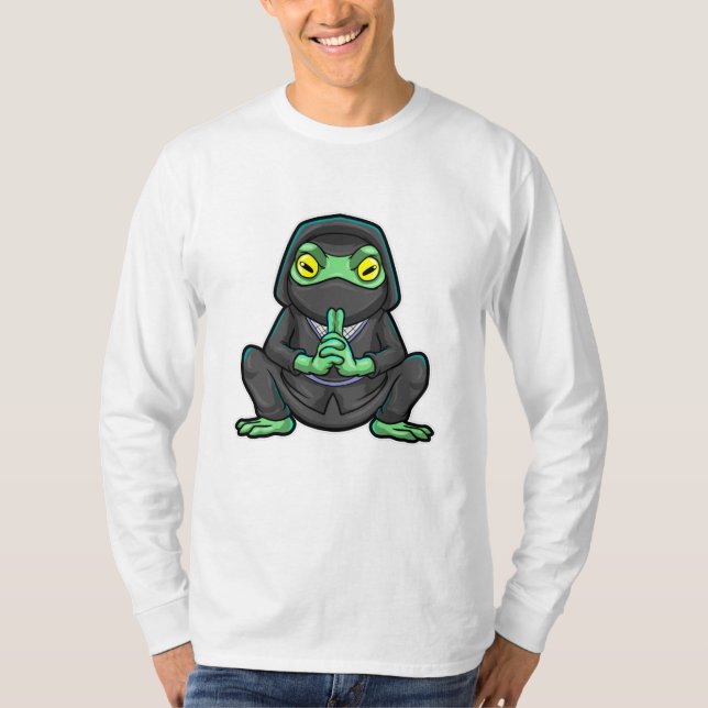 Camiseta Sapo como Ninja em preto (Frente)