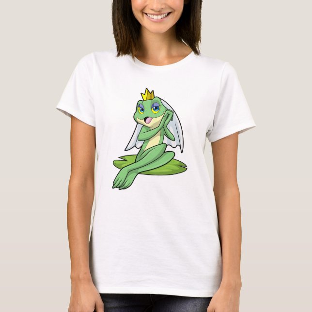 Camiseta Sapo como Noiva no Casamento com Coroa (Frente)