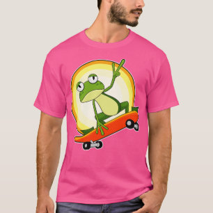 Camiseta Sapo Como Patinador Com skate