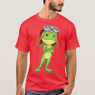 Camiseta Sapo como piloto com óculos de calor