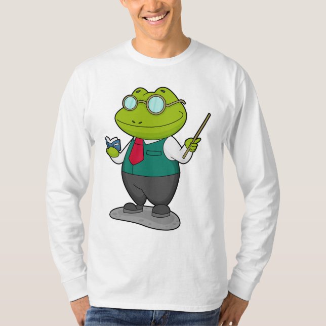 Camiseta Sapo como professor com livro (Frente)