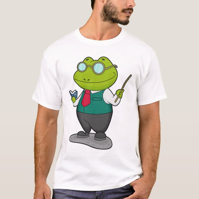 Camiseta Sapo como professor com livro (Frente)