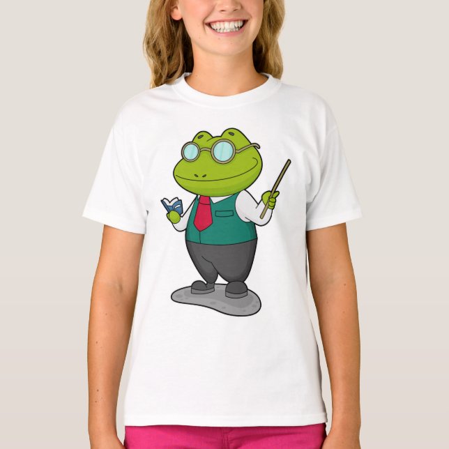 Camiseta Sapo como professor com livro (Frente)