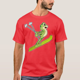 Camiseta Sapo como saltador de esqui com esqui