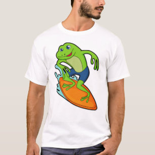 Camiseta Sapo como Surfer com Surfboard